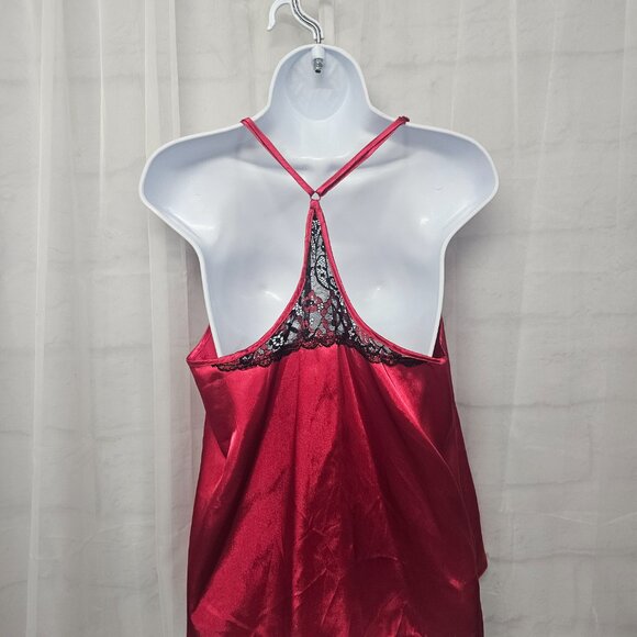 Secret Treasures Tank Cami Red Black Satin Lace Goth Whimsigoth Fairy XL - Picture 5 of 12